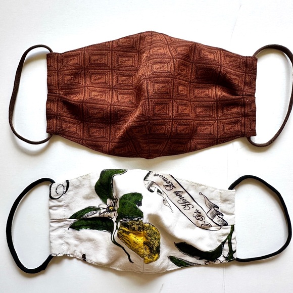 Q-Pot. Japan Kawaii Cloth Reusable Face Mask Honey Lemon & Chocolate Pattern NEW - Picture 1 of 4